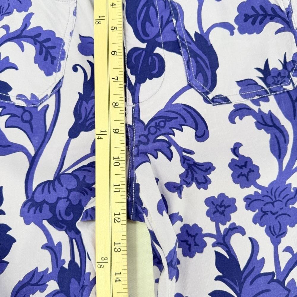 Maeve Anthropologie The Colette Floral Damask Wide Leg Pants 25 Purple Excellent - Picture 9 of 10